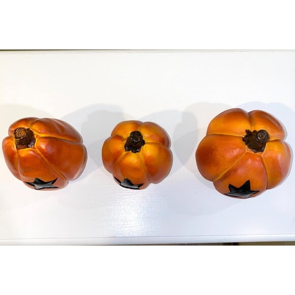 Pumpkin decoration Set of 3 small pumpkins Fall Autumn Harvest decoration trio - Picture 2 of 7